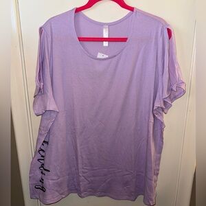 Light Purple Cold Shoulder Sleep Tee